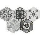 Carrelage de sol Esagono Tuscany Vintage Blanc Hexagone 25,8 x 29 cm