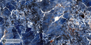 Vloertegel Galaxy Blue 60x120 cm Rechthoek - Porselein Hoogglans Gerectificeerd - Marmerlook Diep Blauw