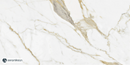 Carrelage de sol Gold Calacatta Blanc 60x120 cm Rectangulaire – Porcelaine Lappato Rectifié – Aspect marbre