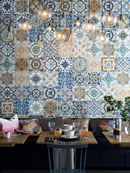 Carrelage de sol Nikea Sephia Gris 20x20 cm Carré - Porcelaine Mat - Motif Victorien et Marocain R10