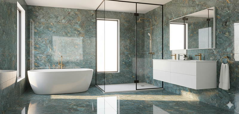 Floor tile VN Lemurian Blue 60x120 cm high gloss