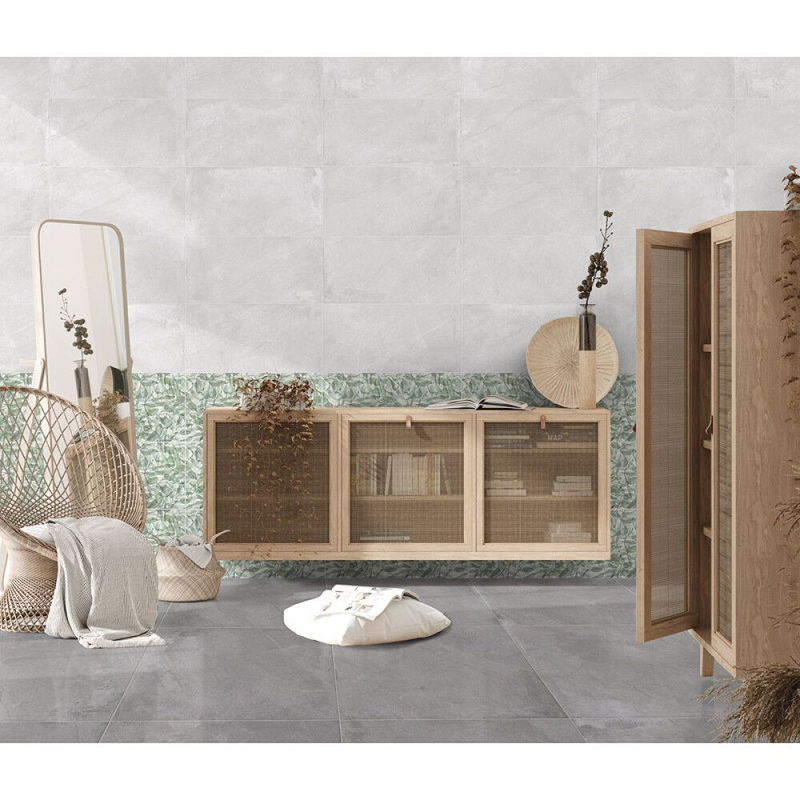 Carrelage de sol Flora Marble Silver 30x60 cm Rectangle – Porcelaine Mat Rectifié – Aspect Marbre Gris Argent R9