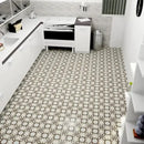 Carrelage de sol Kashba KB2 Décor Fleuri Bleu-Gris 20x20 cm