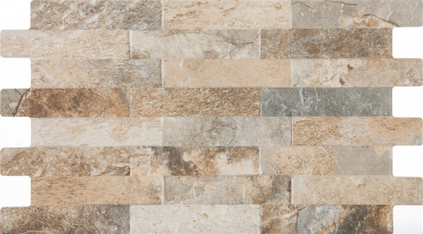 Carrelage mural Farilya Interlock Gris-Crème 25x45 cm mat