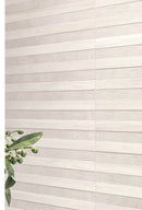 Carrelage mural Habitat Stripe Pearl HB03R 34x66,5 cm Rectangle – Céramique mate rectifiée – Rayé blanc perle