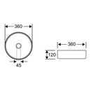 Vasque à poser en céramique Or mat de Rond 36x36x12 cm par L'Aqua®