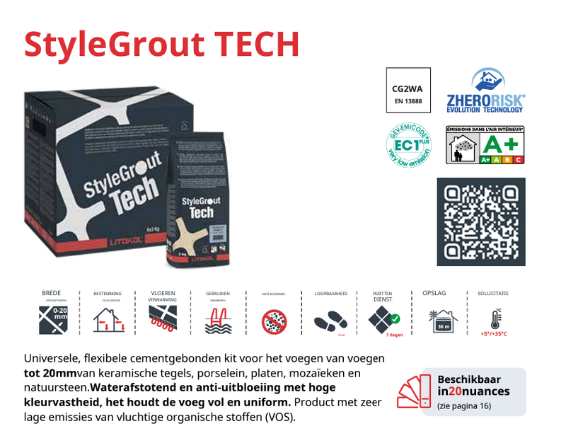 Litokol Voegmiddel StyleGrout Tech Brown-3 á 3 kg