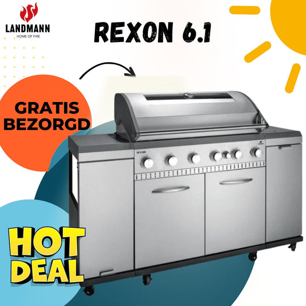 GasBBQ Landmann Rexon 6.1 XXL zilver - Gas barbecues