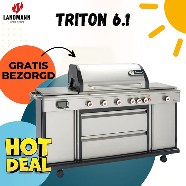 GasBBQ Landmann Triton PTS 6.1 zilver 26,3 kW - Gas