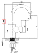 Mitigeur lavabo Lisa Noir Mat Pierre Naturelle par L'Aqua®
