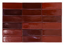 Carrelage mural Calpe Rouge 5x15 cm brillant