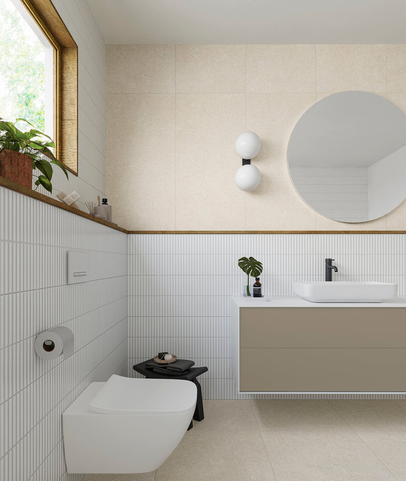 Wall tile Deco Lingot White 32x62.5 cm Rectangle - Porcelain Semi-gloss - Radiant White Tint