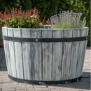 Jardinière ronde L Tub Lignum Acacia FSC 55 x 38 cm Gris brossé