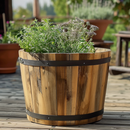 Round planter L Tub Lignum Acacia FSC 55 x 38 cm Natural