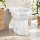 Verhoogde toiletpot staand AO glans wit in badkamer