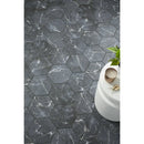 Floor tile Stream Black Hexa 20x20 cm