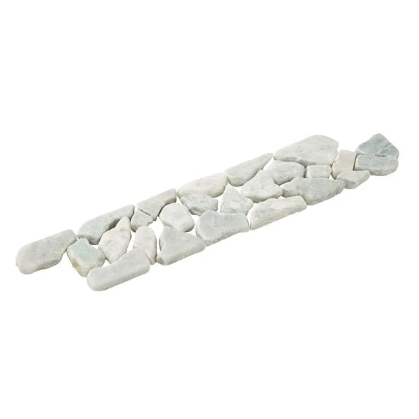 Listello Ciottolino jade Keramisch Wit 5 x 22 cm - Listello