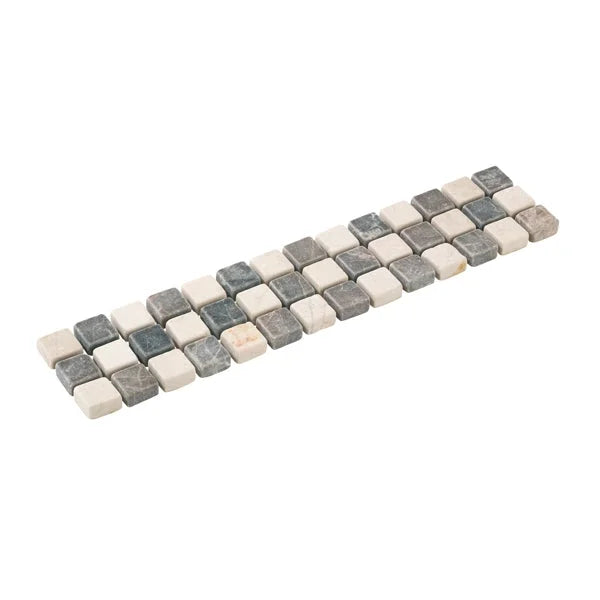 Listello Mozaiek bruno Keramiek 5 x 23,5 cm créme-grijs -