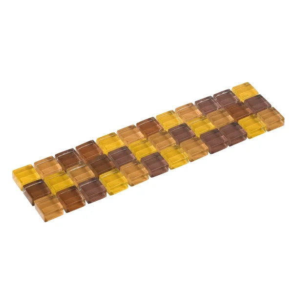 Listello Mozaiek mix Oker Glas Bruin-Geel 5 x 20 cm -
