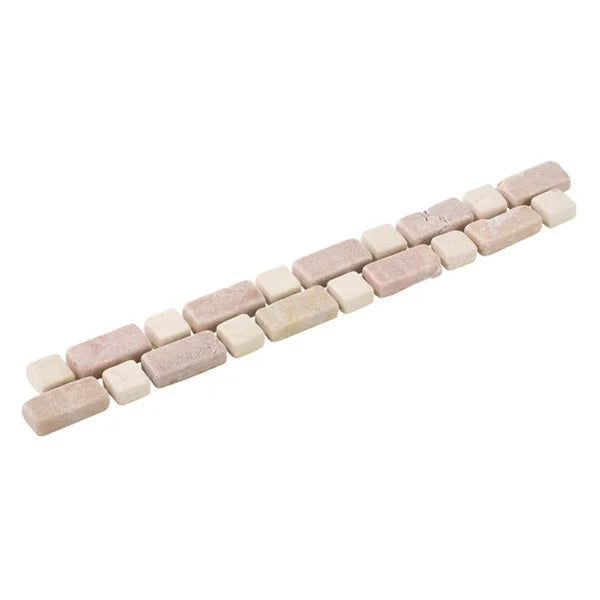 Listello Orvieto Rose Keramiek 3 x 24 cm créme-roze -