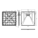 MeHome Douchebak Mat wit 90 x 90 cm - Douchebakken