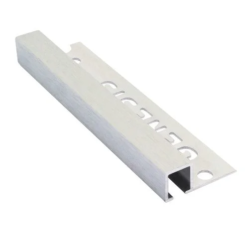 Tegelstrip aluminium.rh.str. Geborsteld zilver 10mm -