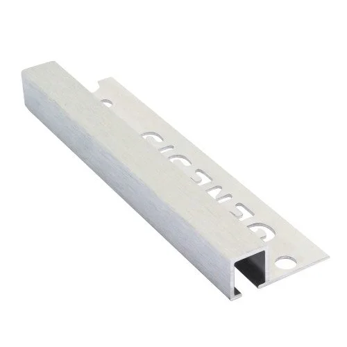 Tegelstrip aluminium.rh.str. Geborsteld zilver 12mm -