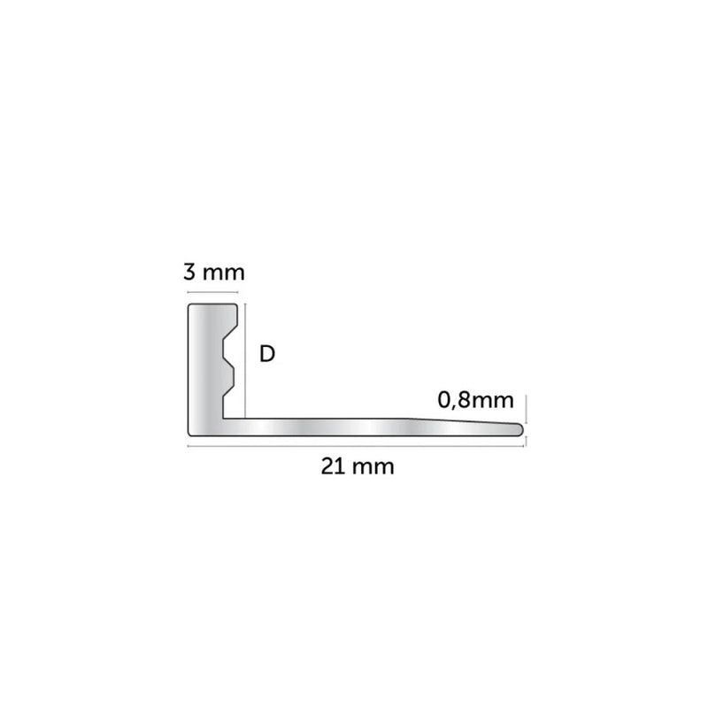 Tegelstrip aluminium zwart mat recht 8 mm 2,6mtr -