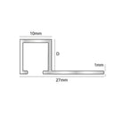 Tegelstrip Vierkant profiel aluminium zandkleur 10 mm -