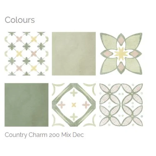 Vloertegel Country charm 200 decor mix 20 x 20 cm -