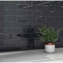 Wandtegel Metro zwart brillo 10 x 20 cm - Wandtegels