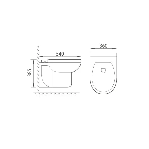 Wandtoilet Eclips glans wit rimless met wc bril -