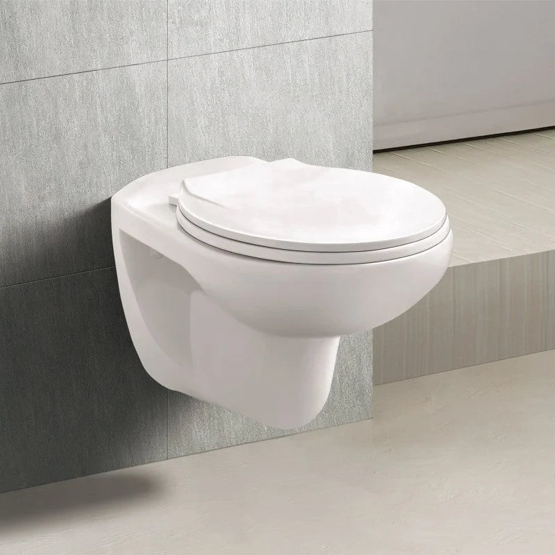 Wandtoilet Eclips glans wit rimless met wc bril -