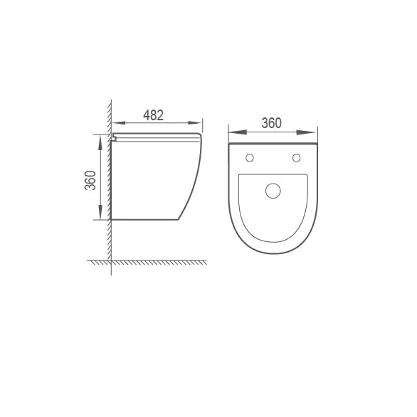 Wandtoilet Elite glans wit rimless incl.wc bril -