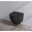 Wandtoilet Elite Mat Zwart Rimless met wc bril -