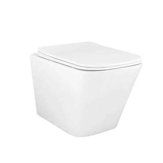 Wandtoilet Piazza glans wit rimless met wc bril -