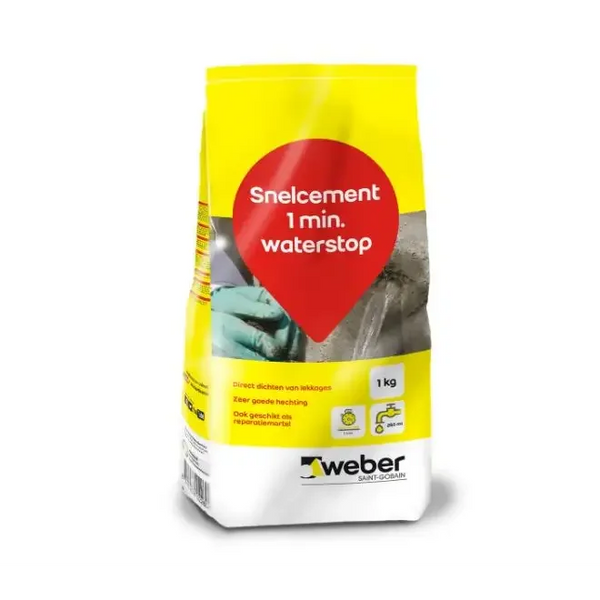 Weber Waterstop Reparatiemortel 1 kg - Reparatiemiddelen